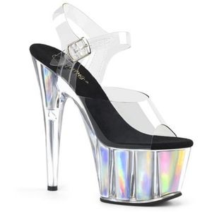 NIB Pleaser Adore Clear Hologram Vinyl stiletto heels size 11